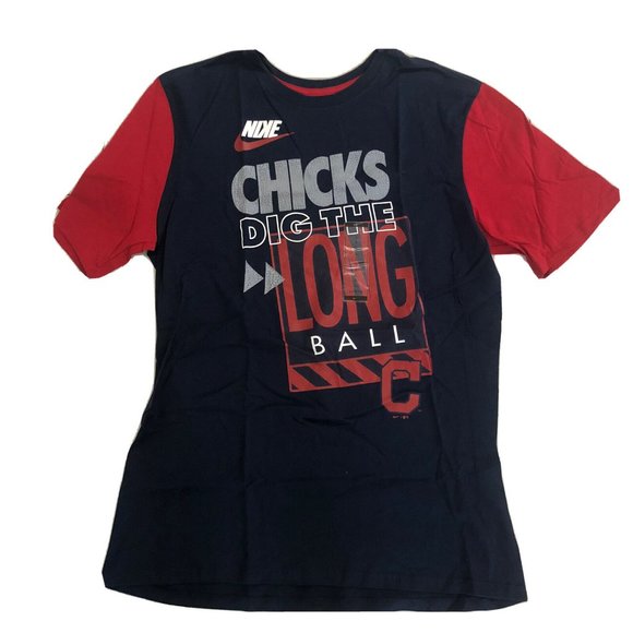 Nike MLB Other - Nike Cleveland Indians/Guardians MLB 'Chicks Dig The Long Ball' T-Shirt Size L